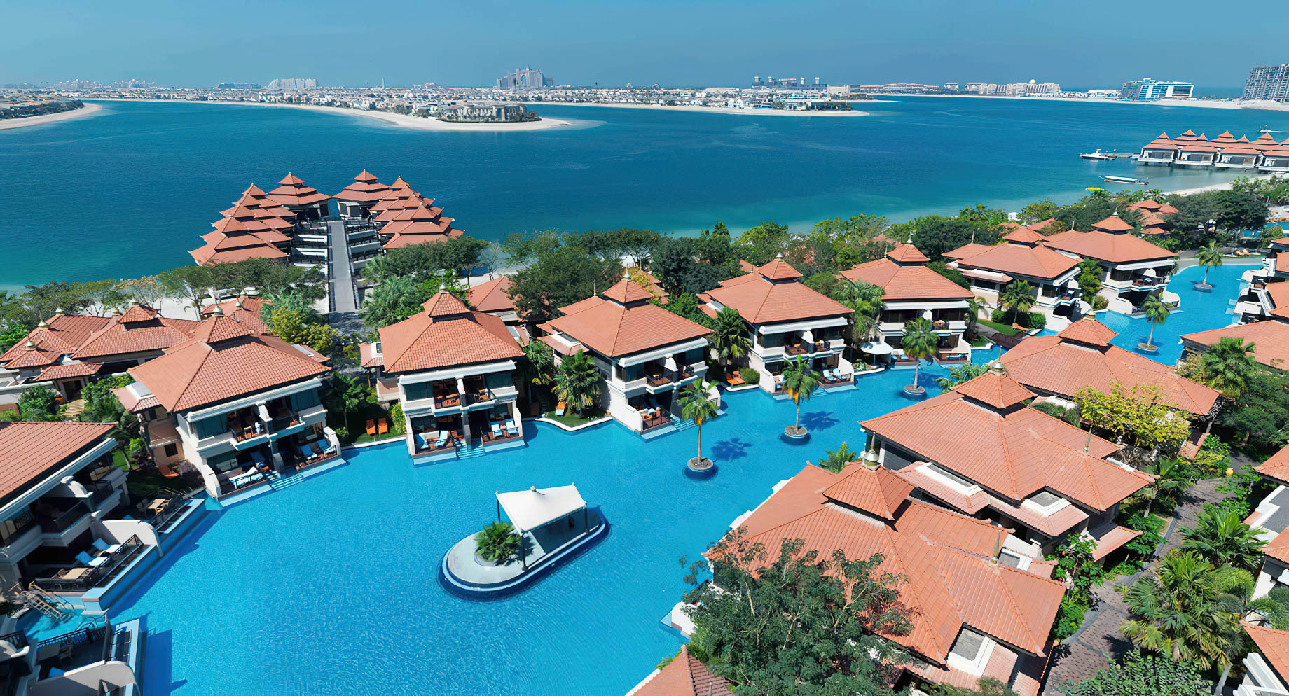 Anantara The Palm Dubai Resort - Dubai, UAE - Pool Aerial View