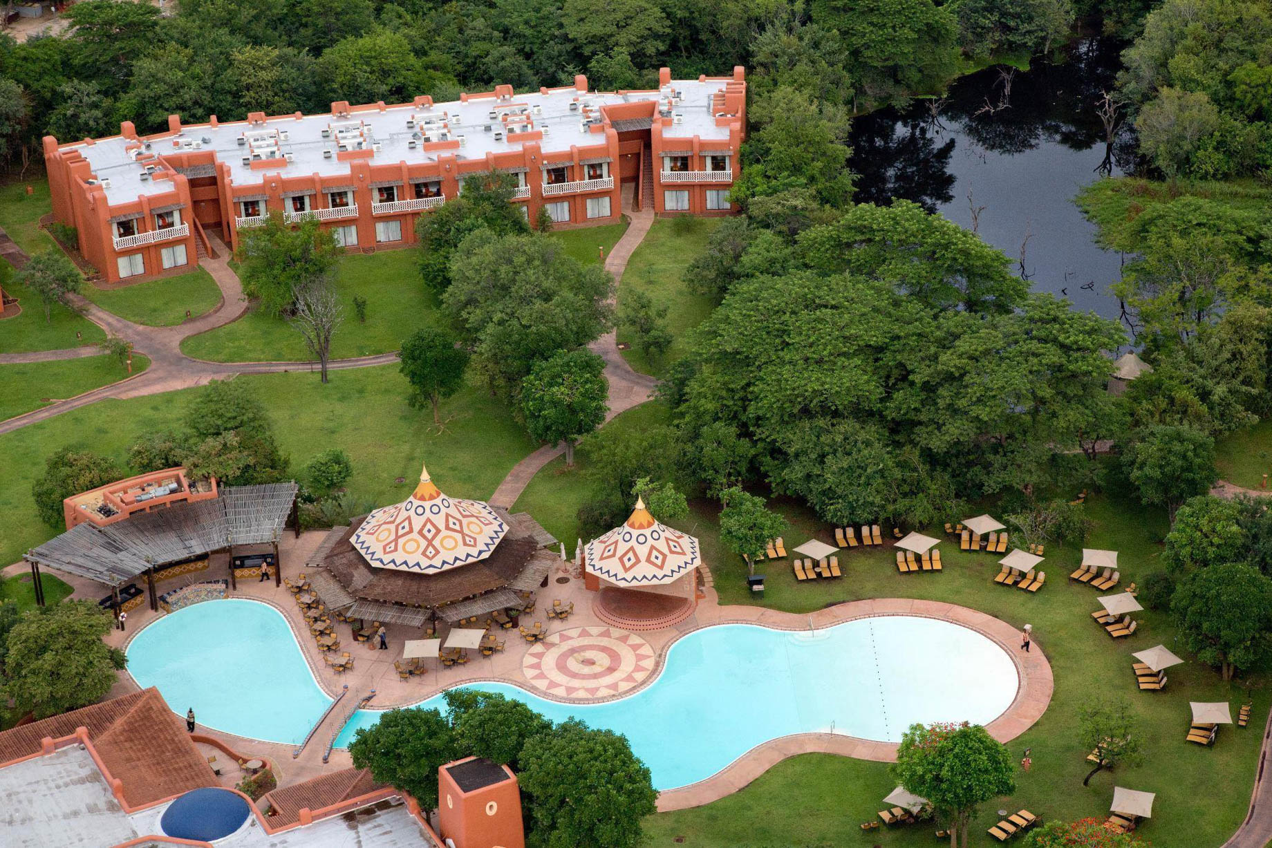 Avani Victoria Falls Resort – Livingstone, Zambia – Resort Pool Aerial View