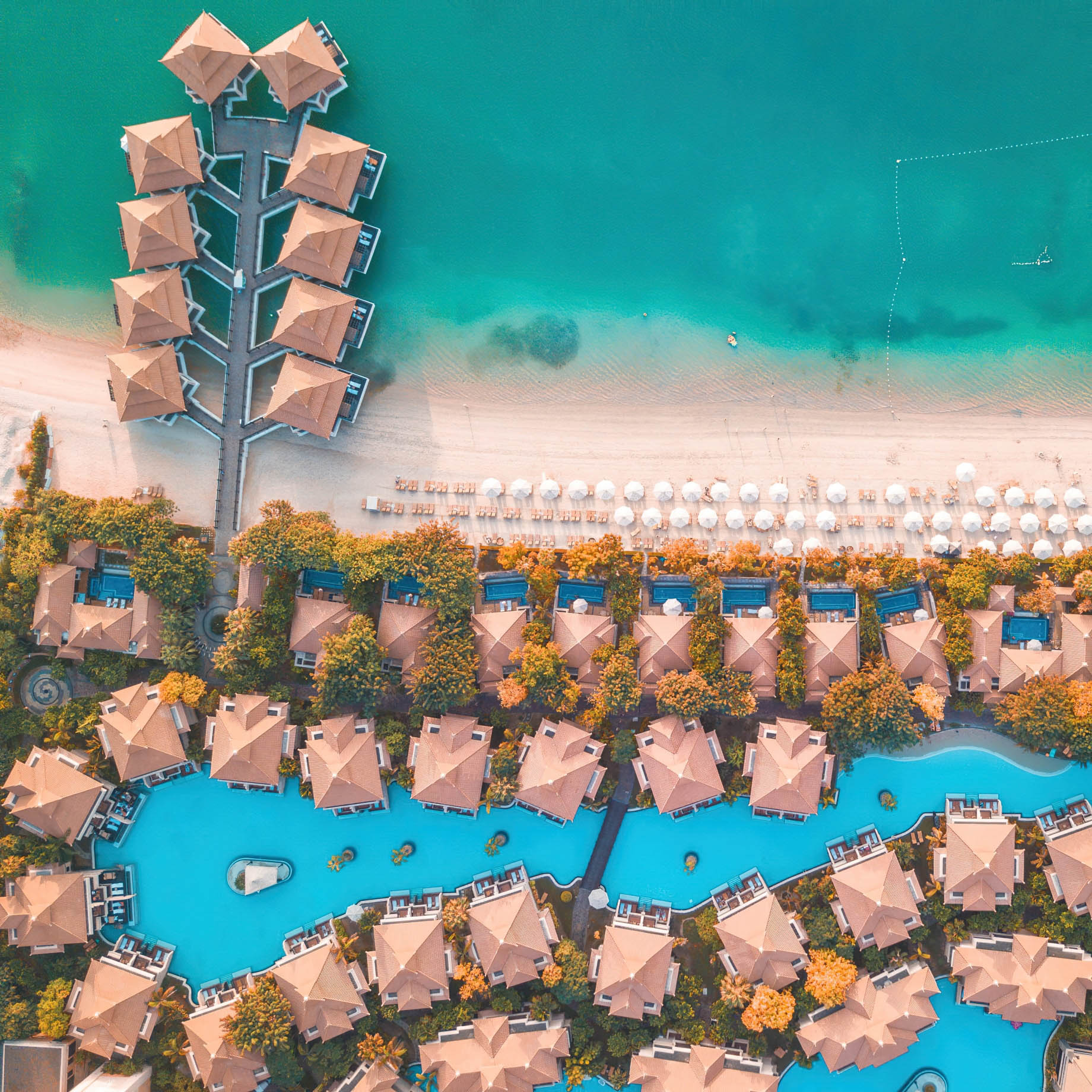 Anantara The Palm Dubai Resort - Dubai, UAE - Beach Aerial View