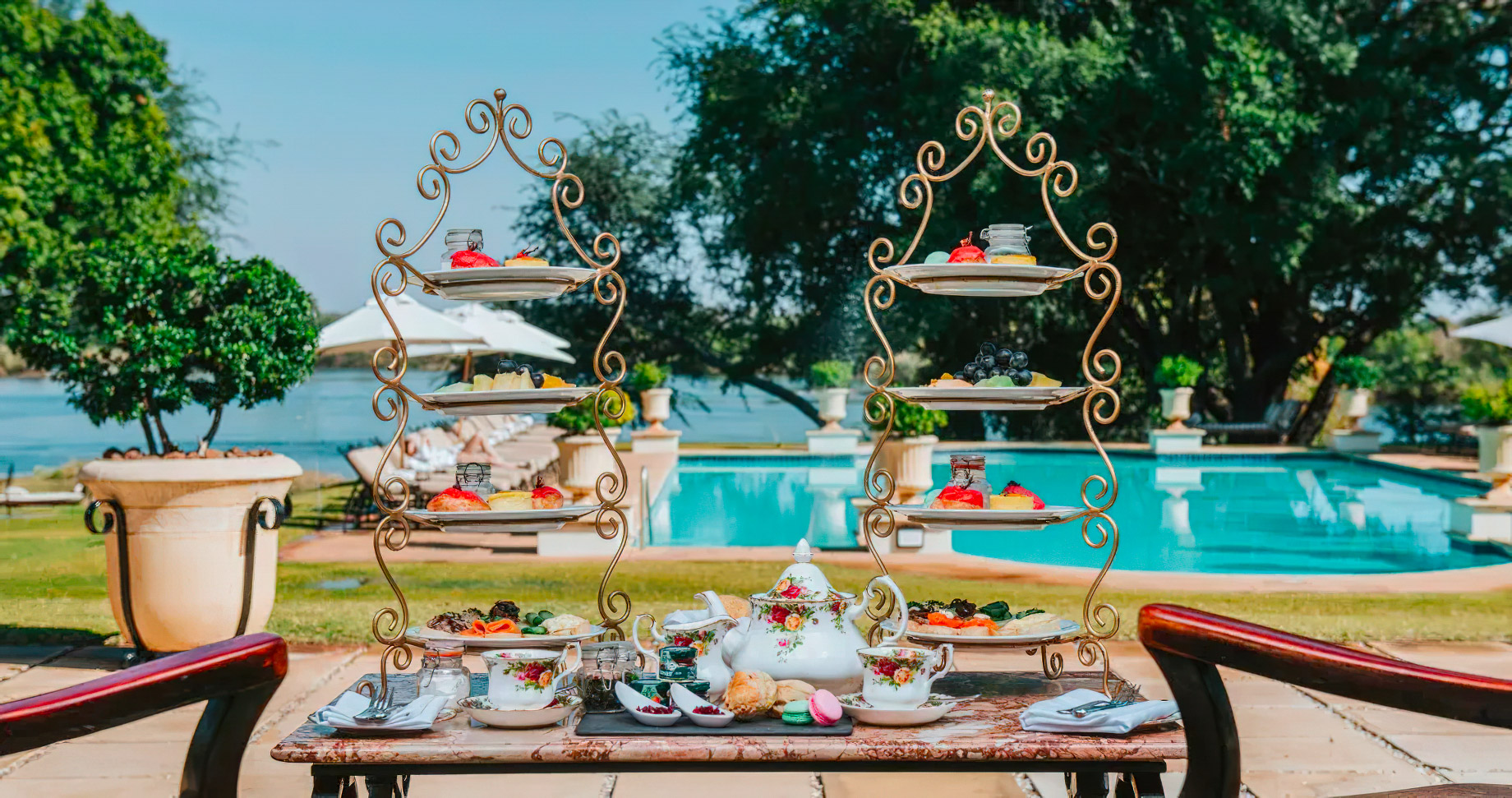 Royal Livingstone Victoria Falls Hotel by Anantara - Zambia - Poolside Royal High Tea