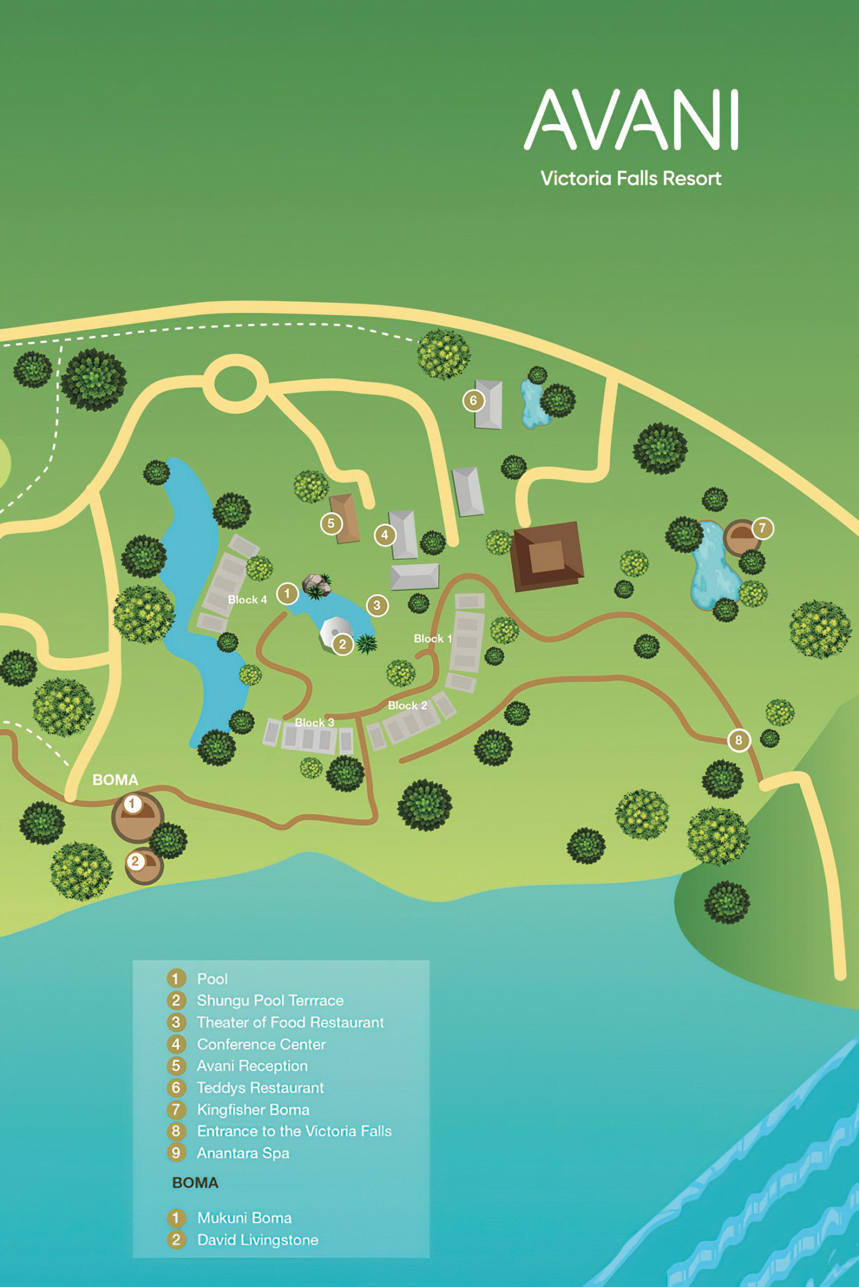 Avani Victoria Falls Resort - Livingstone, Zambia - Map