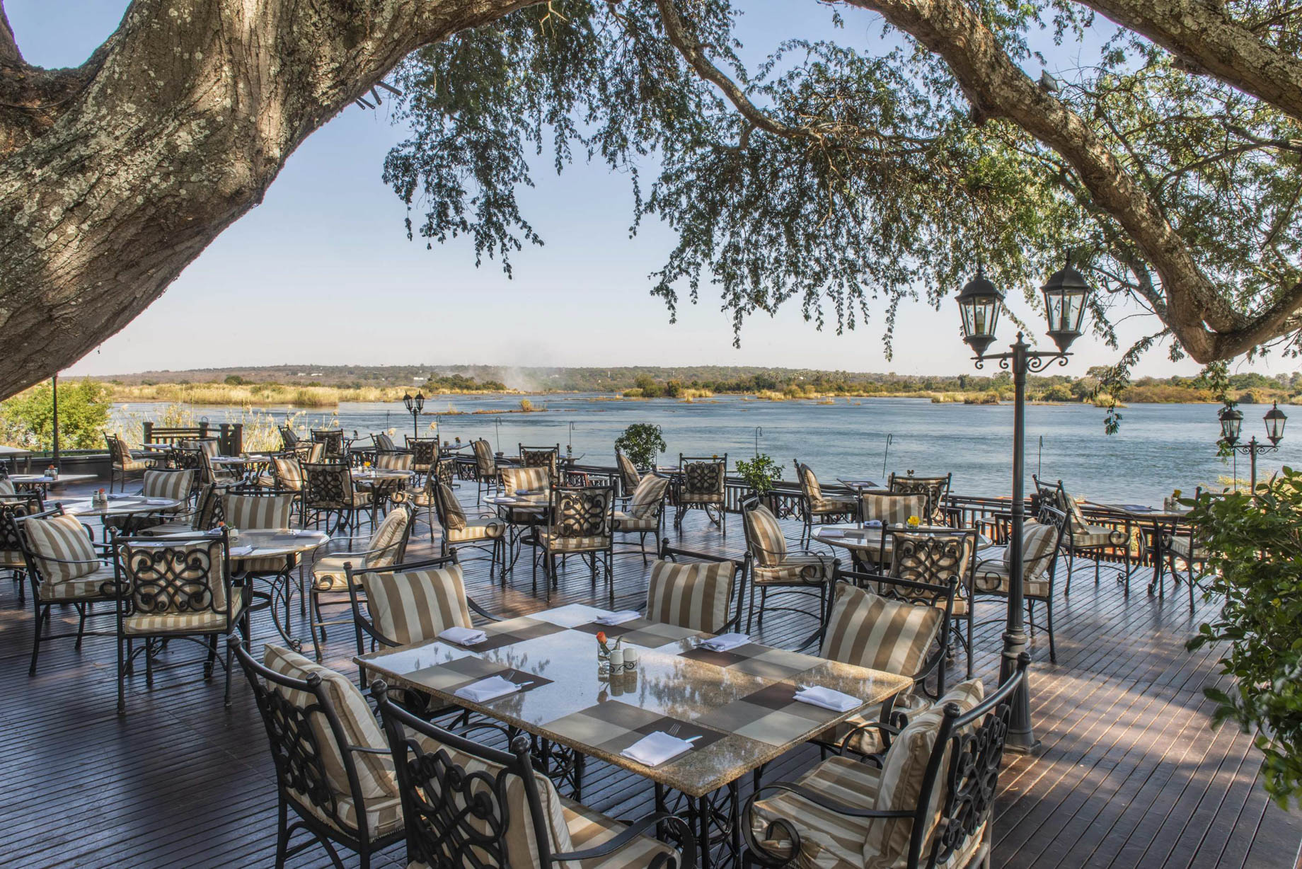 Royal Livingstone Victoria Falls Hotel by Anantara - Zambia - Kubu Restaurant Terrace