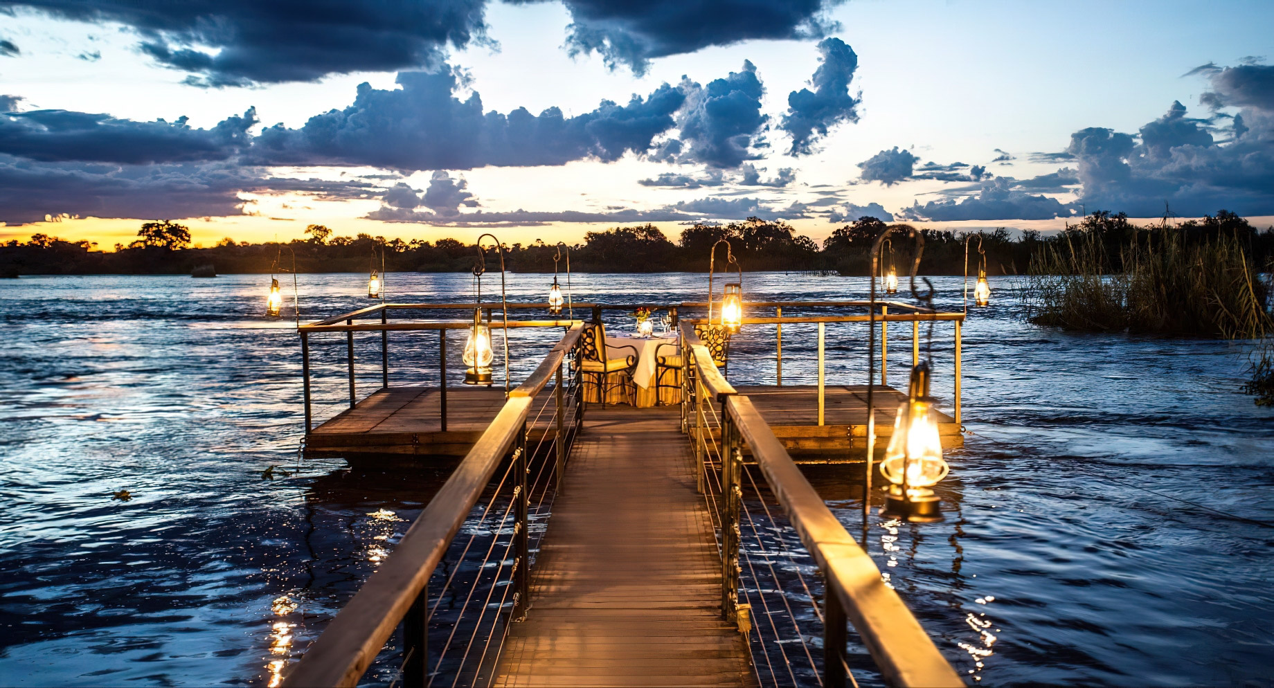 Royal Livingstone Victoria Falls Hotel by Anantara – Zambia – Kubu Restaurant Terrace River Dining by Design