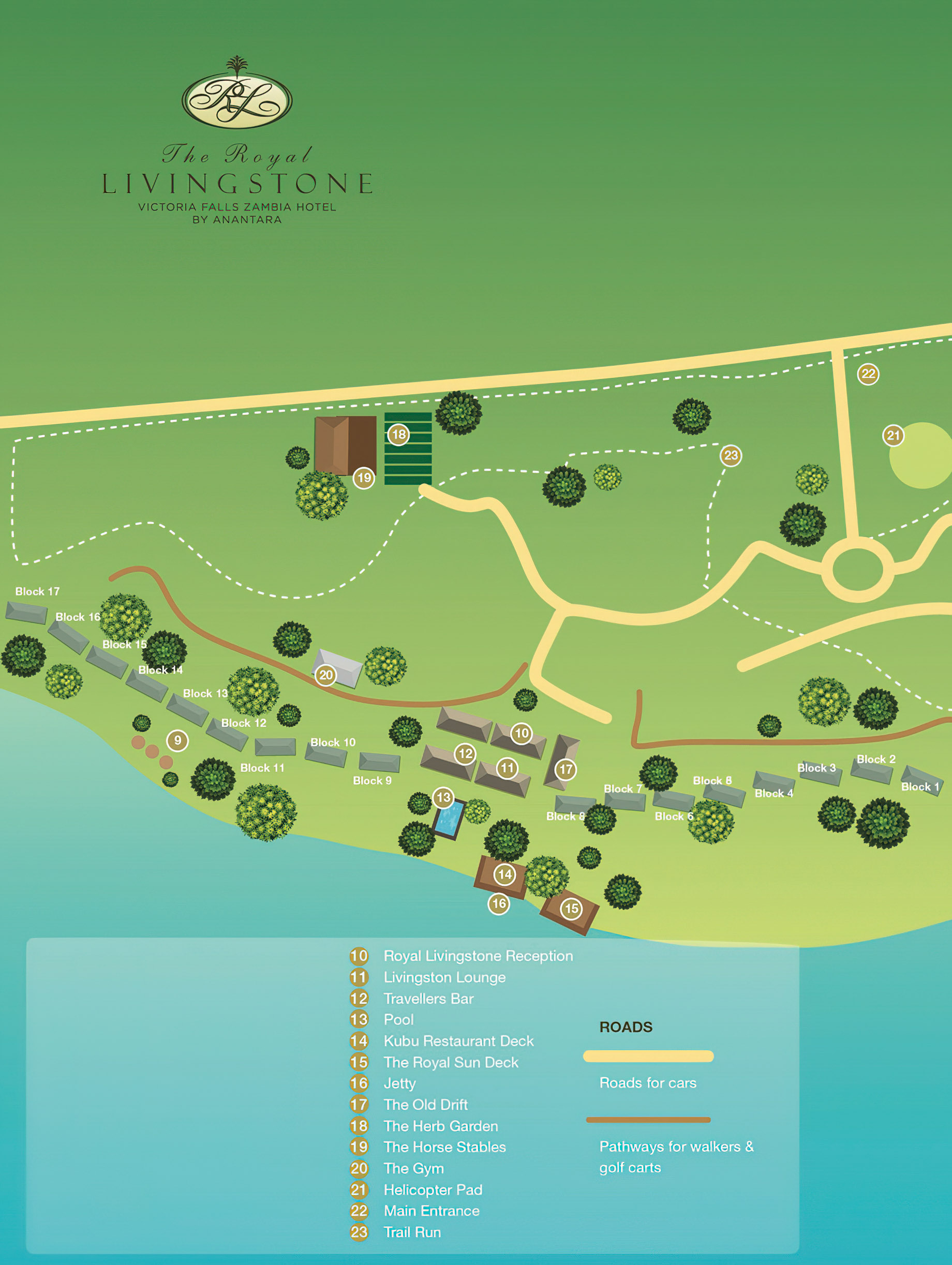 Royal Livingstone Victoria Falls Hotel by Anantara – Zambia – Map