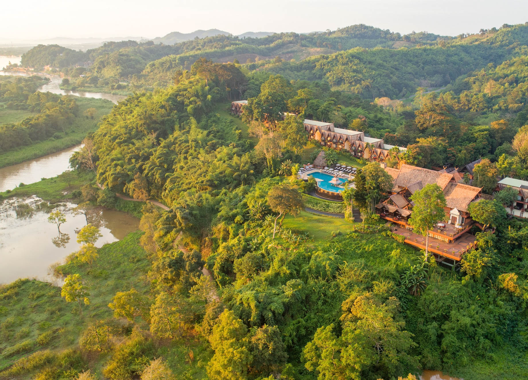 Anantara Golden Triangle Elephant Camp & Resort – Chiang Rai, Thailand – Aerial View