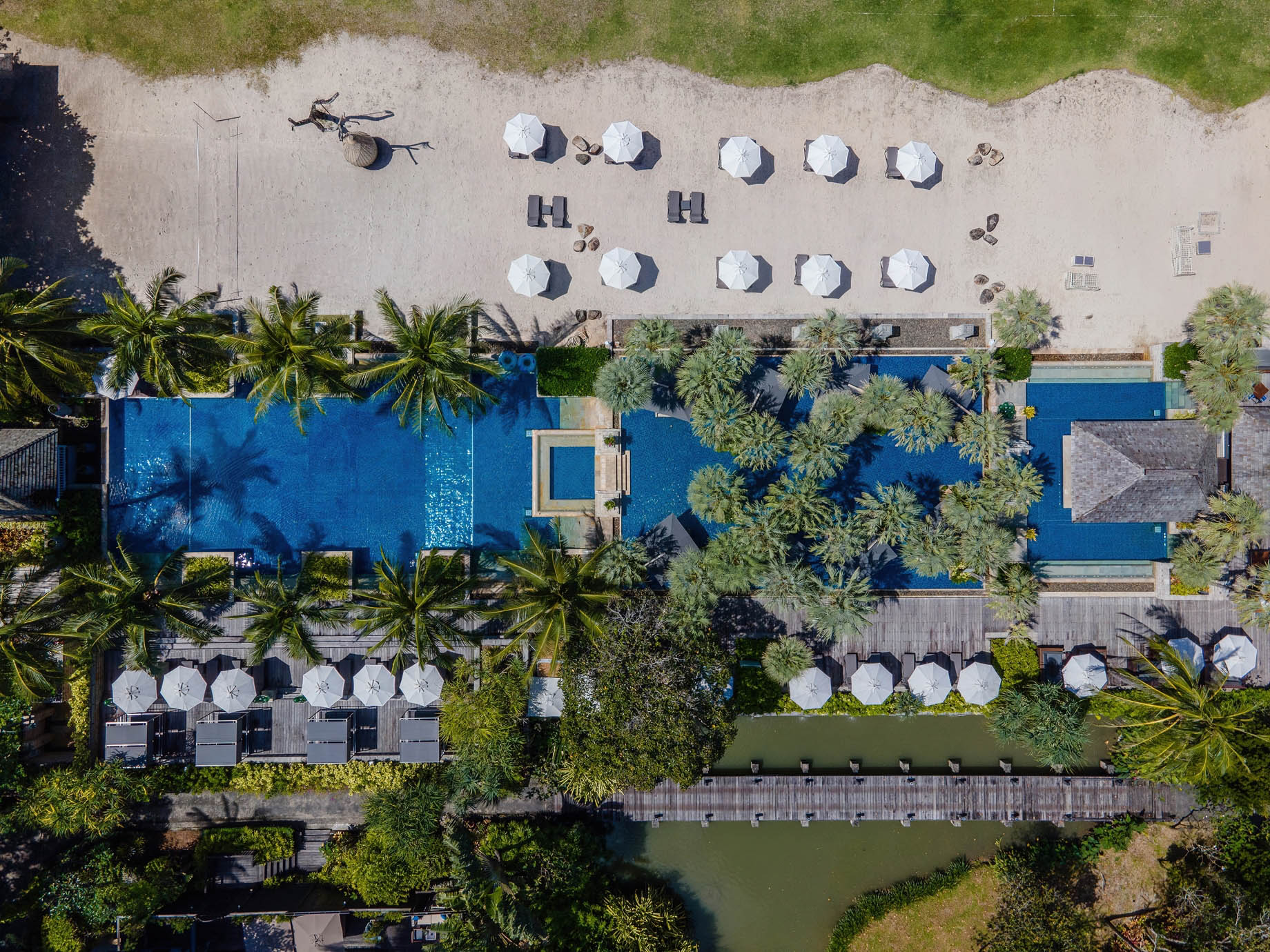 Anantara Mai Khao Phuket Villas Resort - Thailand - Pool Overhead Aerial View