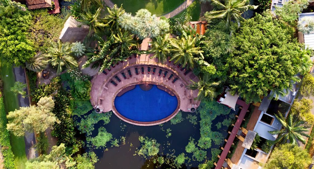 Anantara Hua Hin Resort - Prachuap Khiri Khan, Thailand - Lagoon Pool Overhead Aerial View