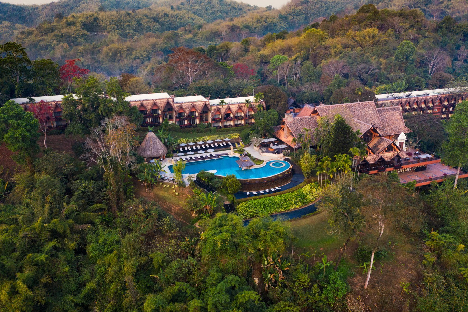 Anantara Golden Triangle Elephant Camp & Resort – Chiang Rai, Thailand – Aerial View