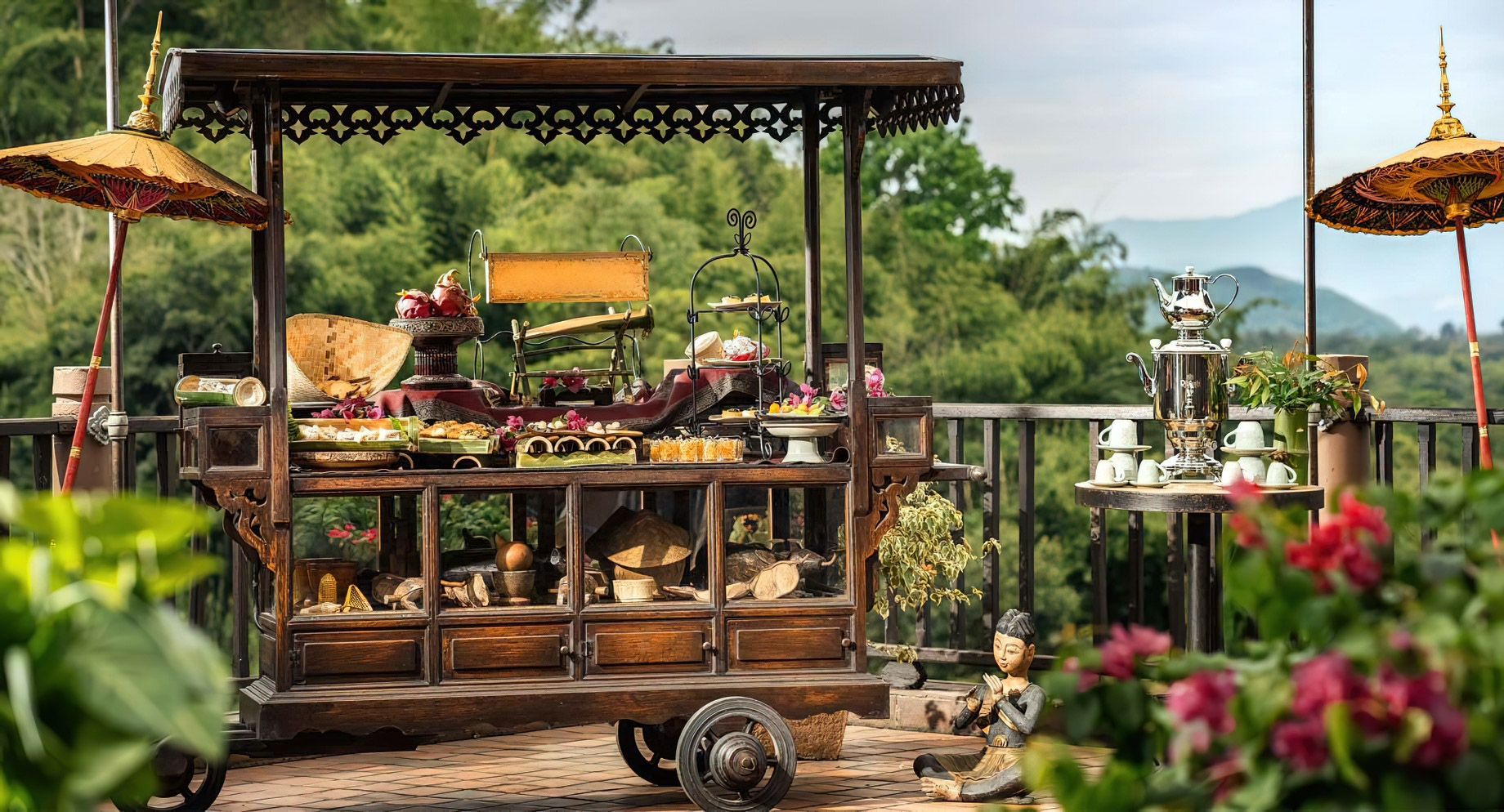 Anantara Golden Triangle Elephant Camp & Resort - Chiang Rai, Thailand - Meeting Area Coffee Break Cart