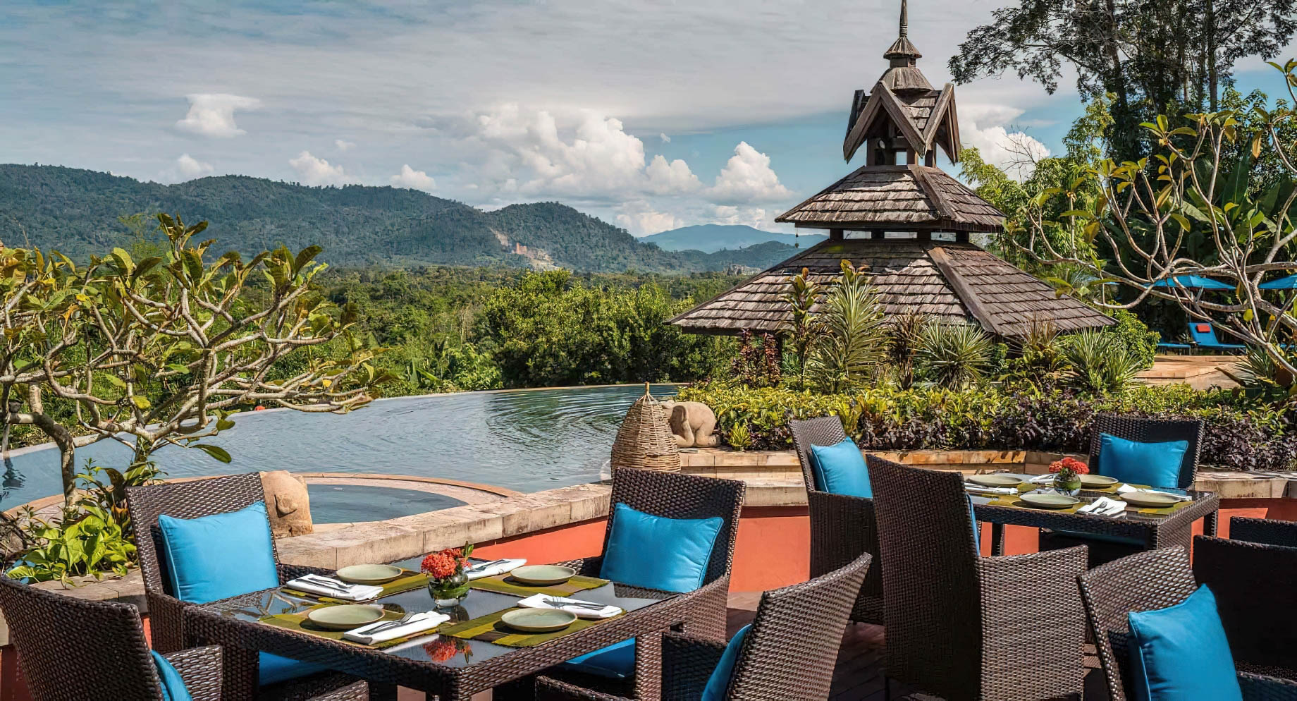 Anantara Golden Triangle Elephant Camp & Resort – Chiang Rai, Thailand – Poolside Dining