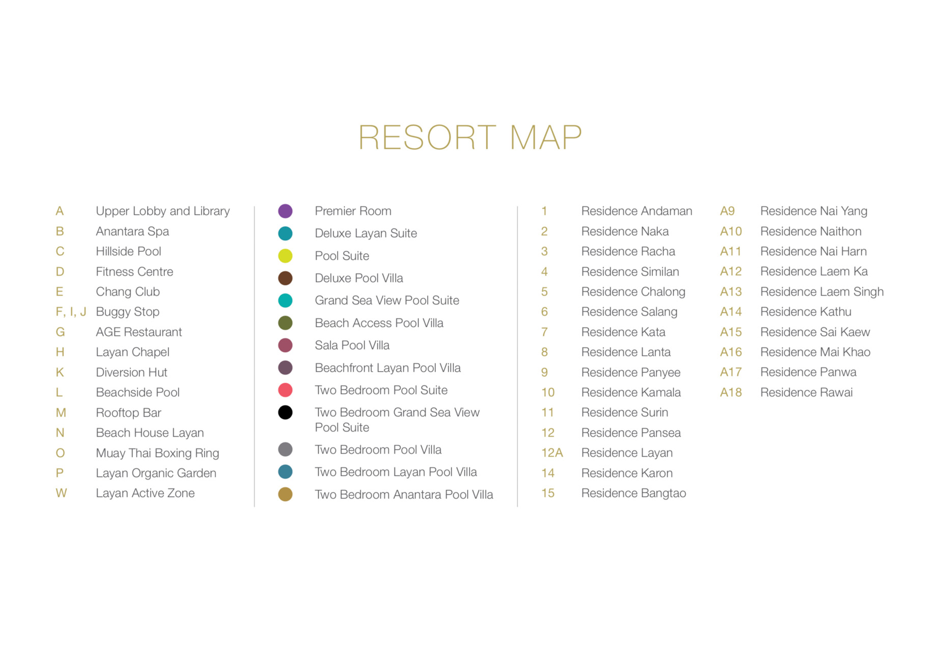 Anantara Layan Phuket Resort & Residences – Thailand – Resort Map