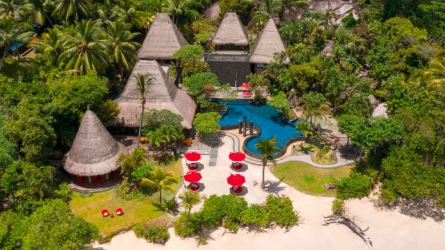 Anantara Maia Seychelles Villas - Anse Louis, Seychelles - Pool Aerial View