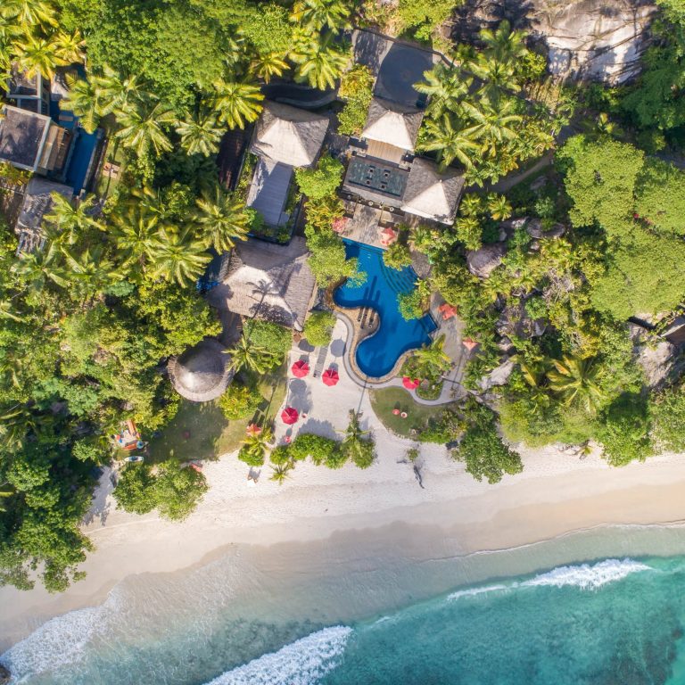 Anantara Maia Seychelles Villas – Anse Louis, Seychelles – Pool Aerial View
