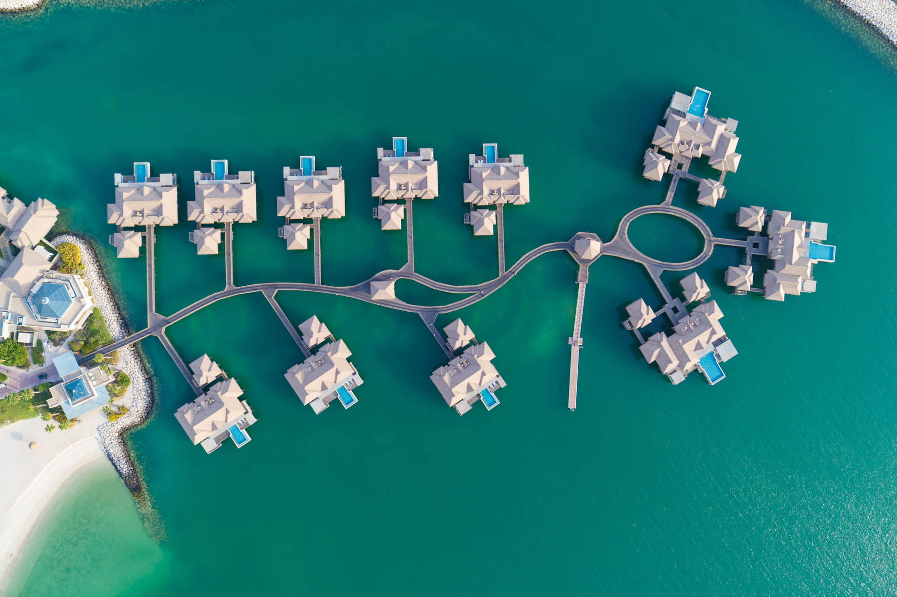 Banana Island Resort Doha by Anantara - Qatar - Overwater Villas Aerial View