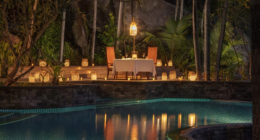 Anantara Maia Seychelles Villas - Anse Louis, Seychelles - Poolside Night Dining