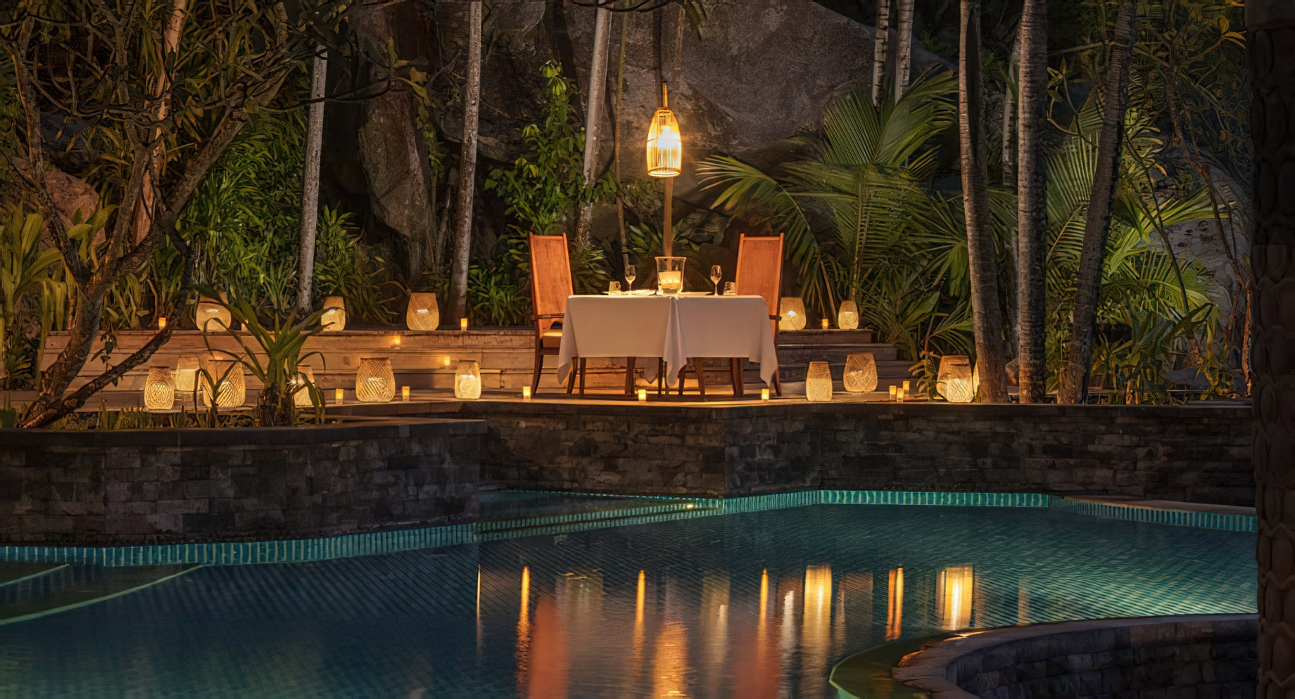 Anantara Maia Seychelles Villas – Anse Louis, Seychelles – Poolside Night Dining
