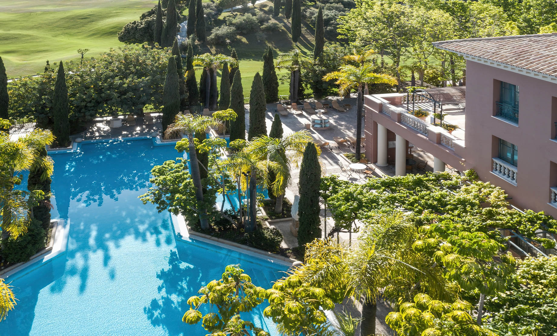 Anantara Villa Padierna Palace Benahavís Marbella Resort – Spain – Pool Aerial View
