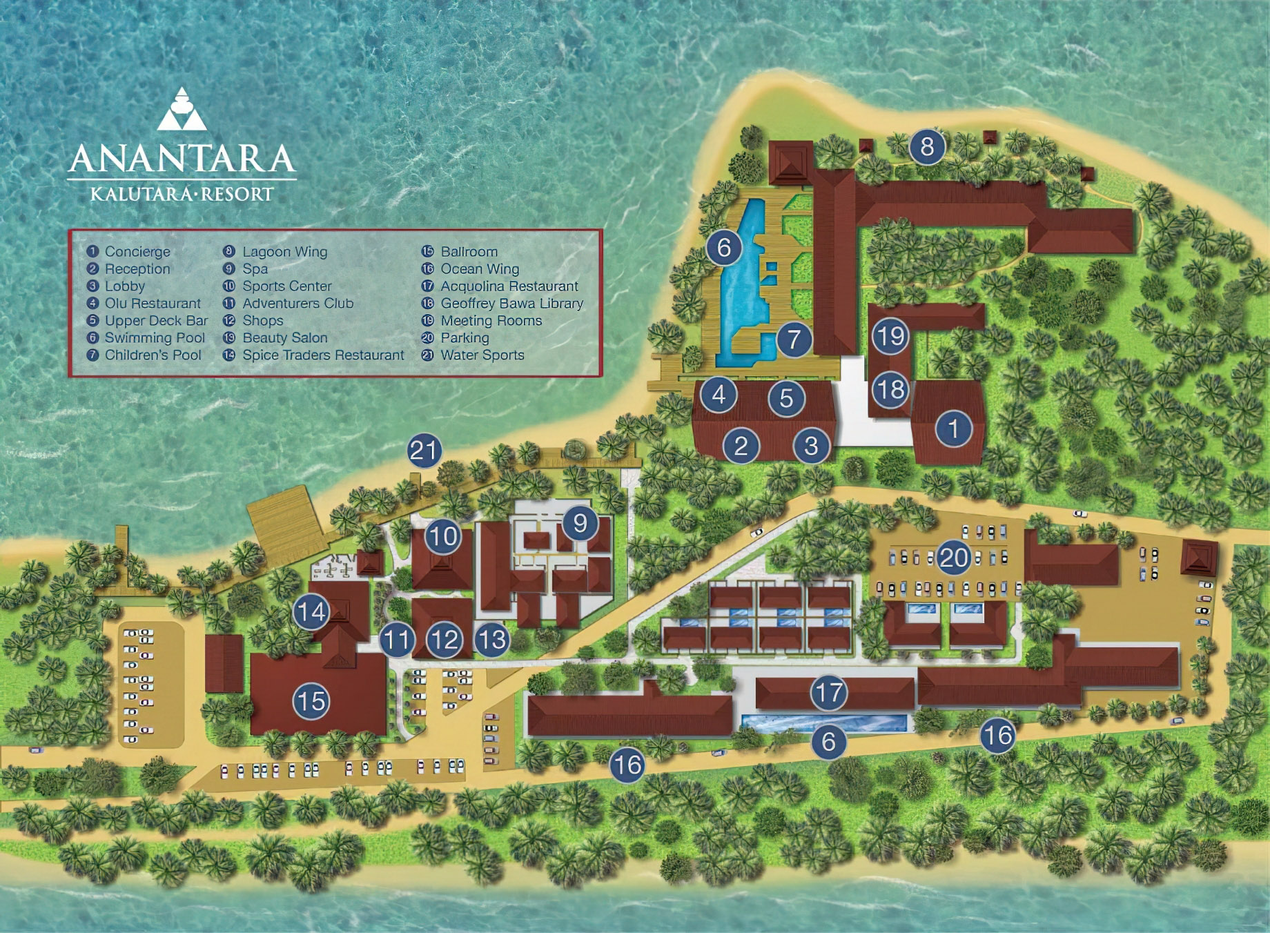 Anantara Kalutara Resort – Sri Lanka – Resort Map
