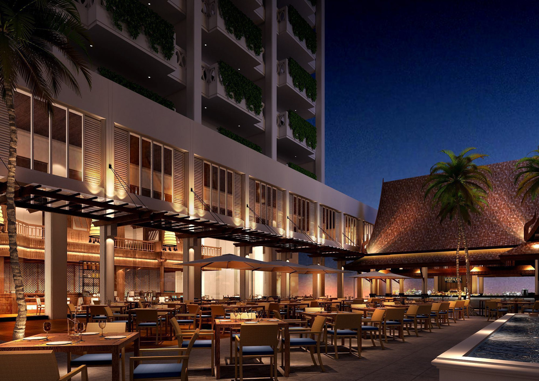 Anantara Riverside Bangkok Resort – Thailand – Exterior Night View