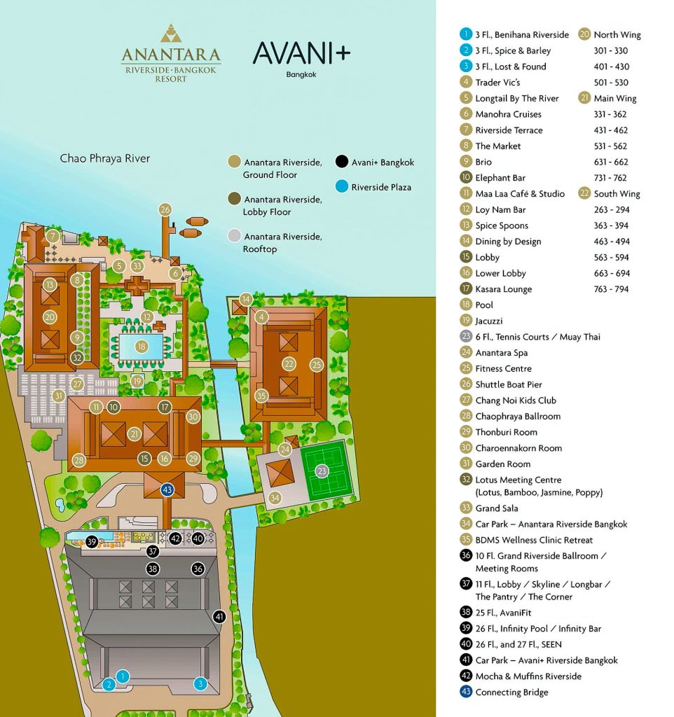 Anantara Riverside Bangkok Resort - Thailand - Map