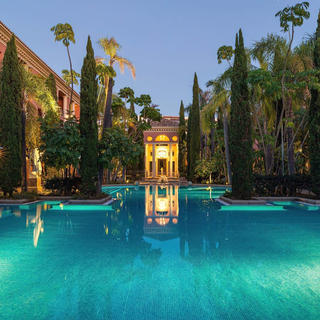Anantara Villa Padierna Palace Benahavís Marbella Resort - Spain - Exterior Night Pool View