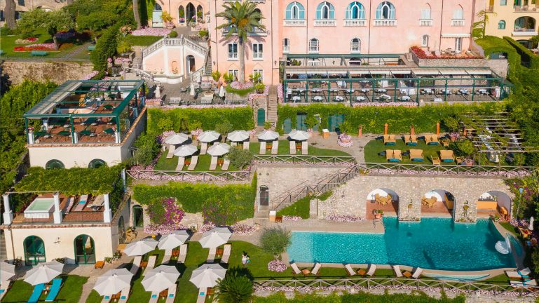 Palazzo Avino Hotel - Amalfi Coast, Ravello, Italy - Pool Aerial View