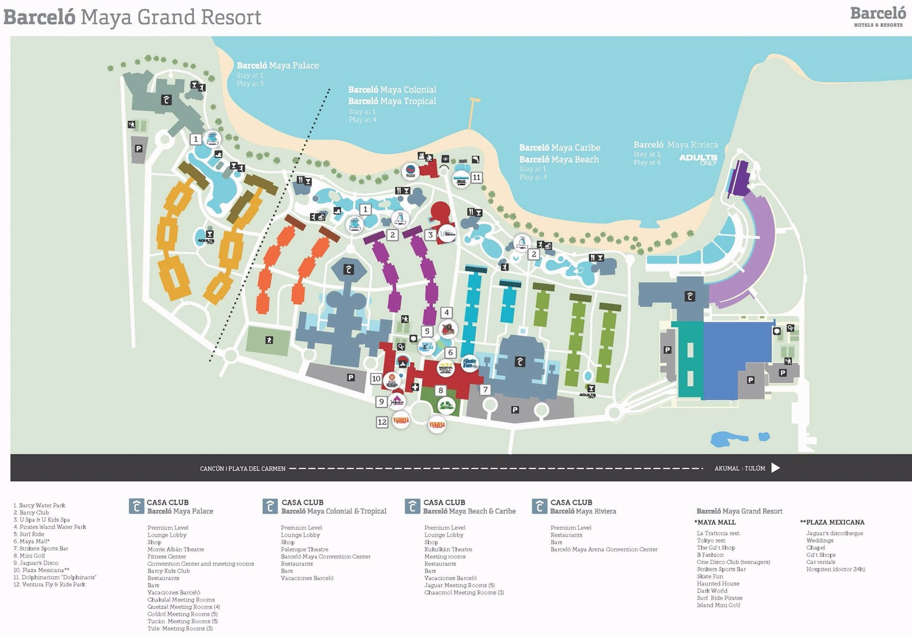 Barceló Maya Riviera Adults Only Resort – Xpu-Ha, Mexico - Map