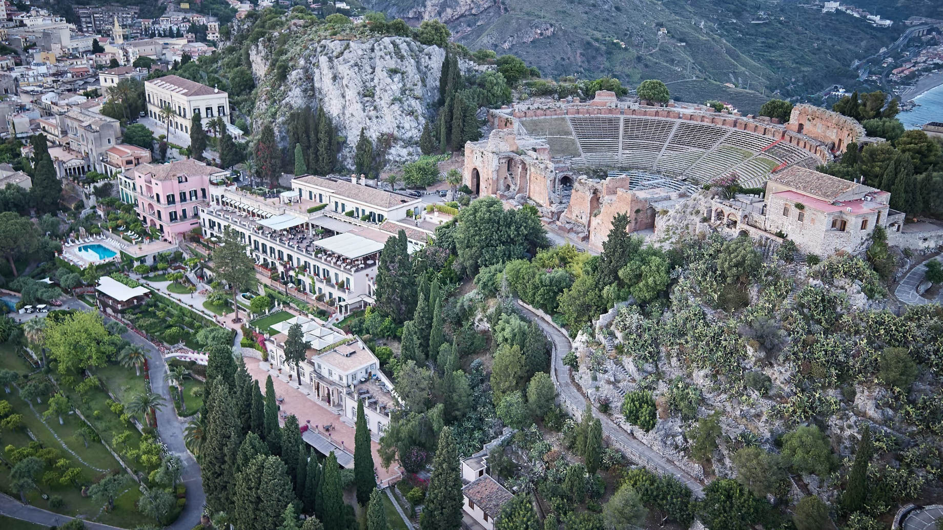 167 – Grand Hotel Timeo, A Belmond Hotel – Taormina, Italy – Aerial View