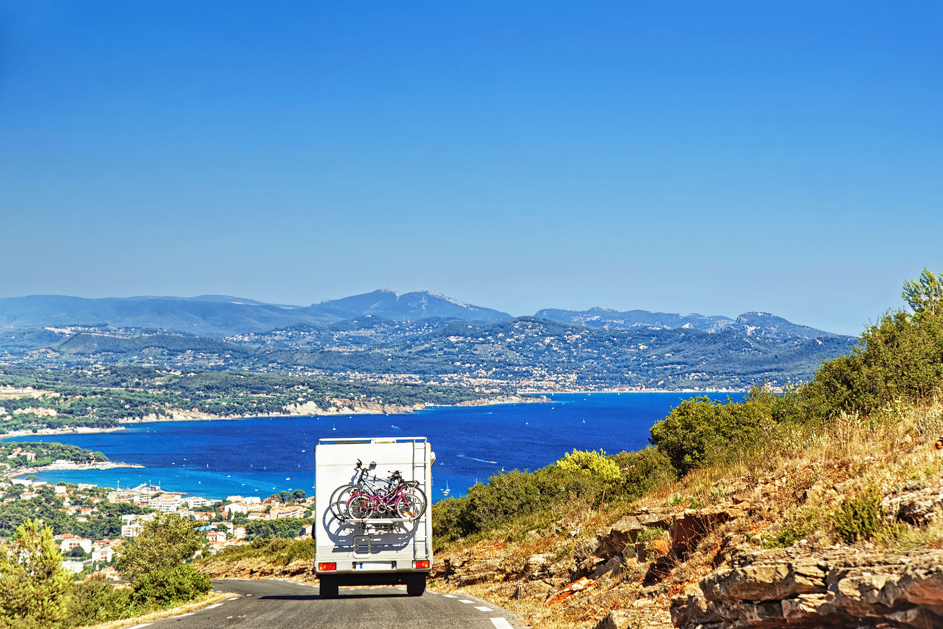 Motorhome with Bicycles - French Riviera, France