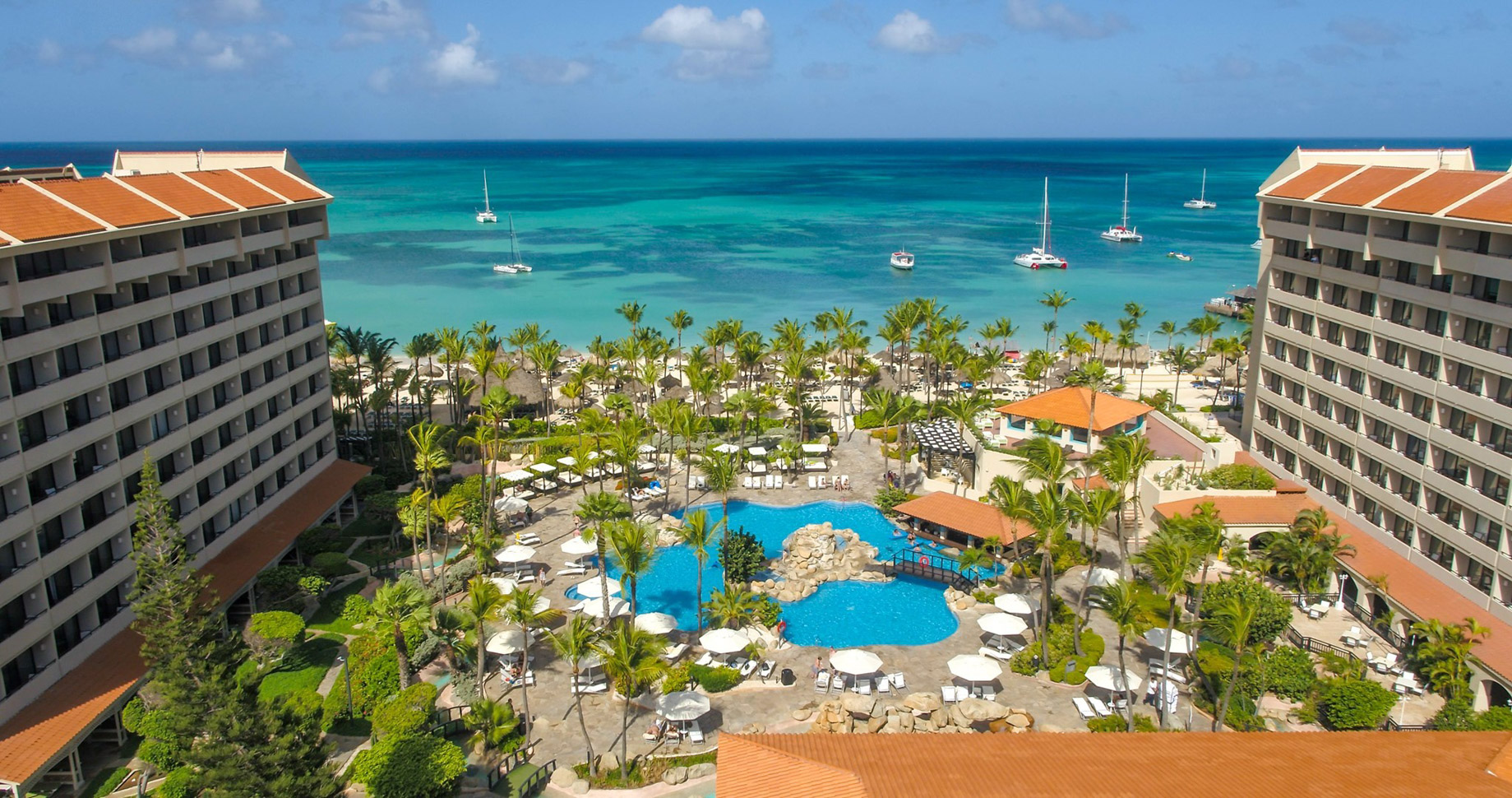 Barceló Aruba Palm Beach Resort - Noord, Aruba - Pool Aerial View