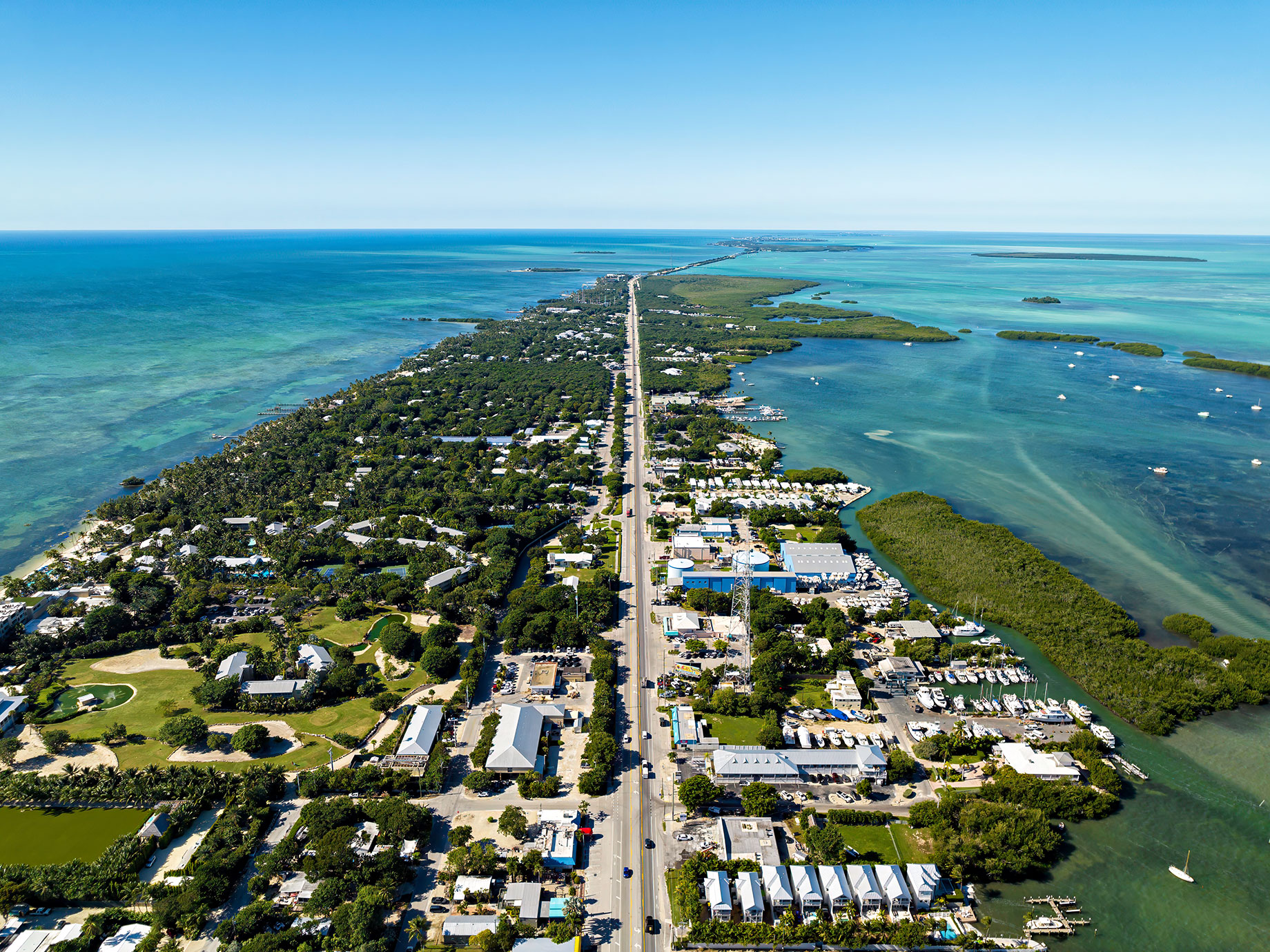 Aerial View of Islamorada in the Florida Keys