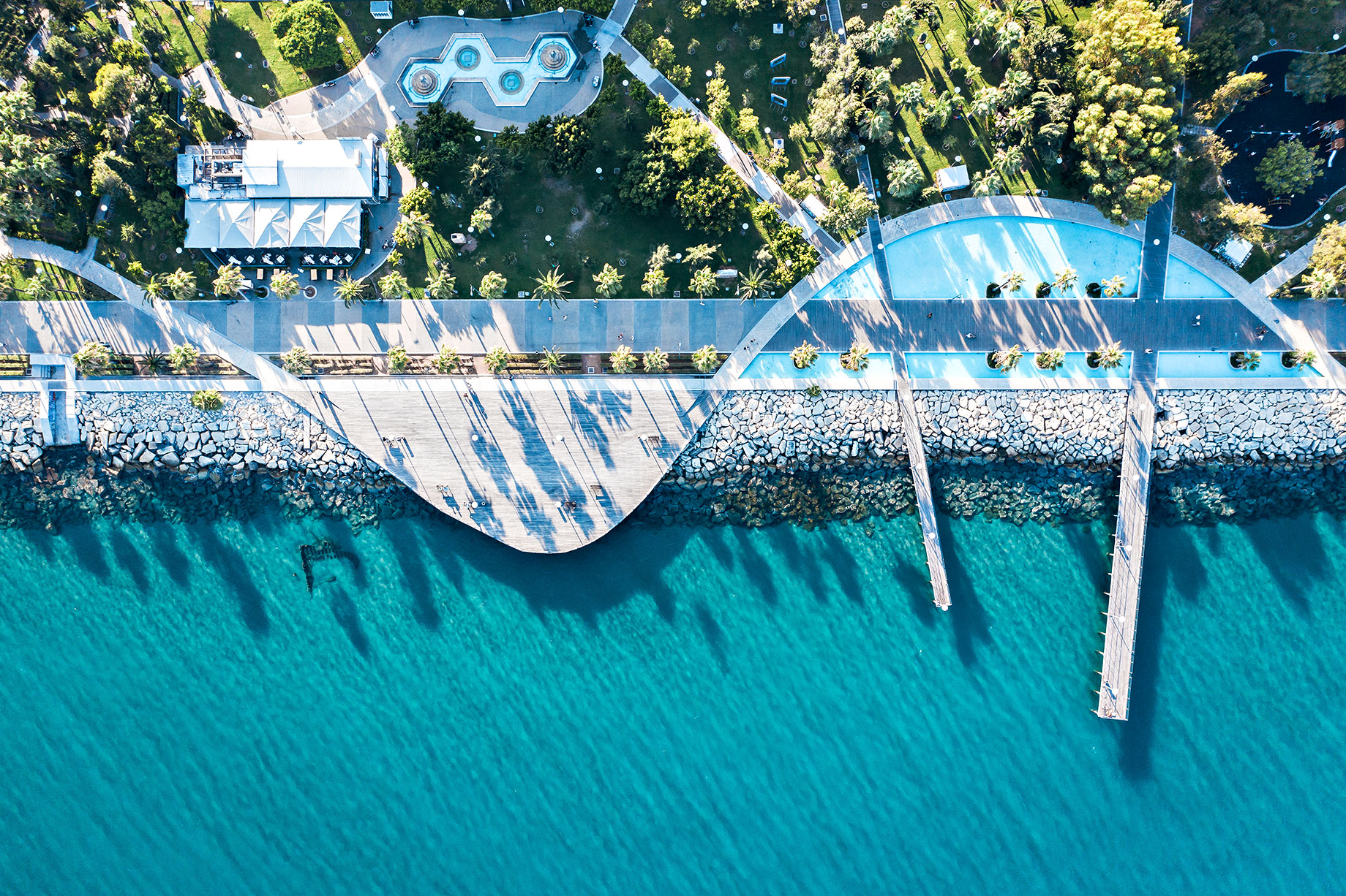 Molos Promenade Park on the Mediterranean Sea - Limassol, Cyprus