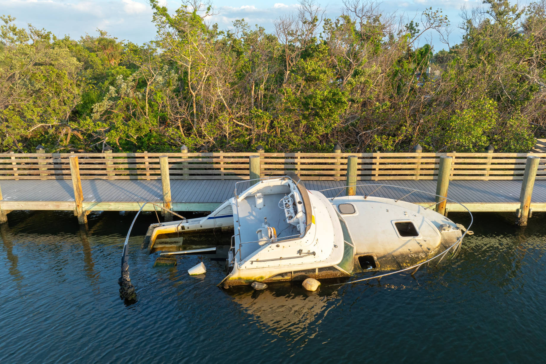 Abandoned Sunken Boat in Manasota, Florida