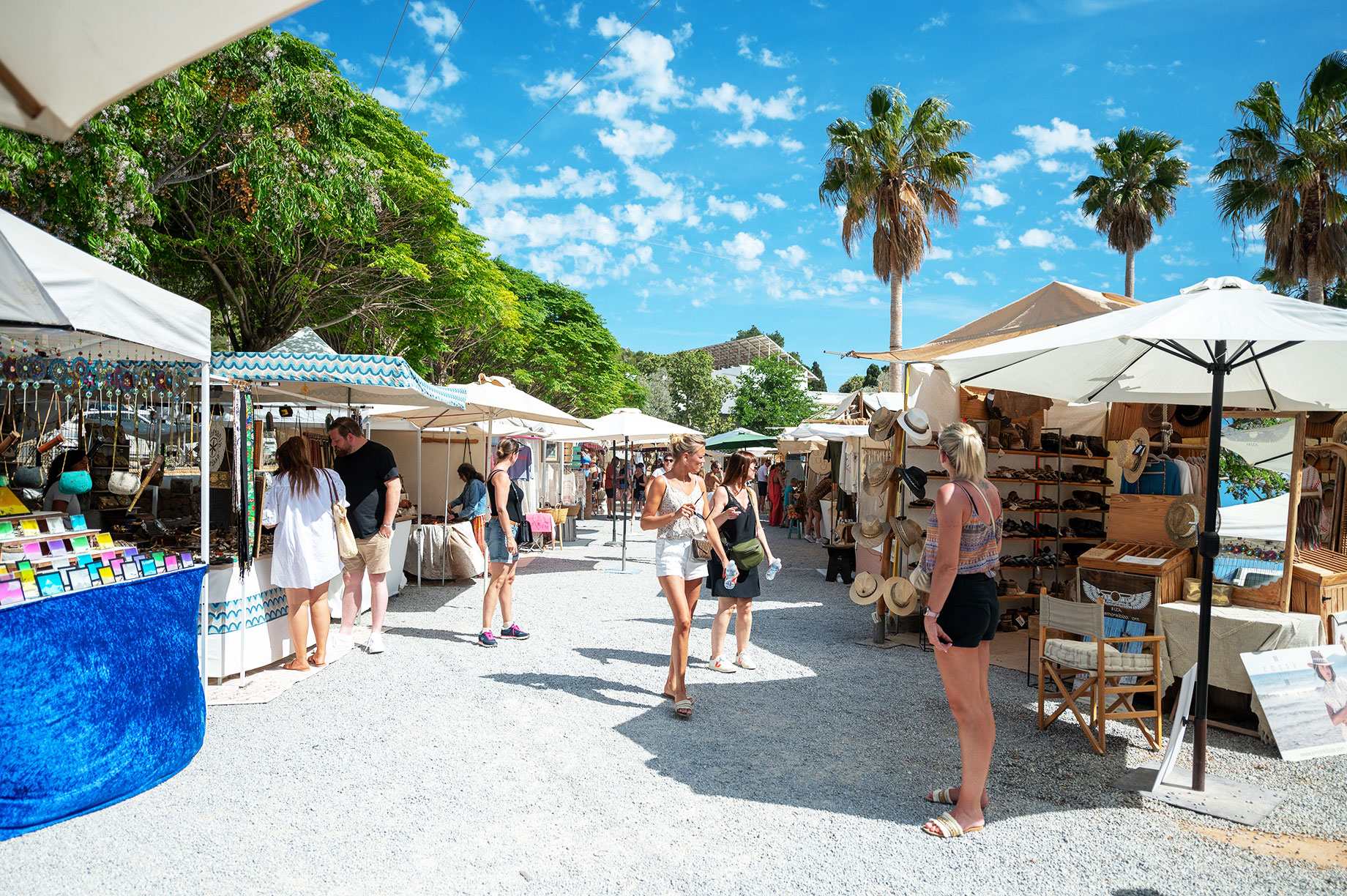 Las Dalias Hippy Market in San Carlos in Ibiza, Spain