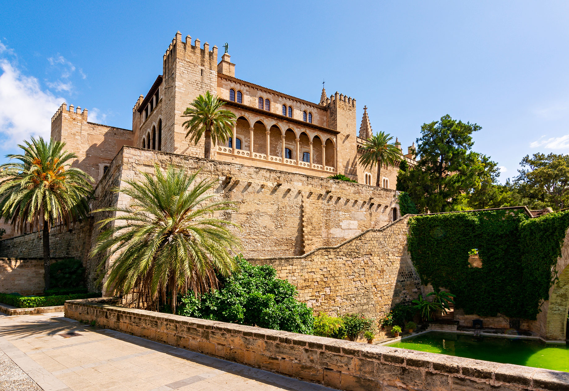 Royal Palace of La Almudaina in Palma de Mallorca, Balearic Islands, Spain