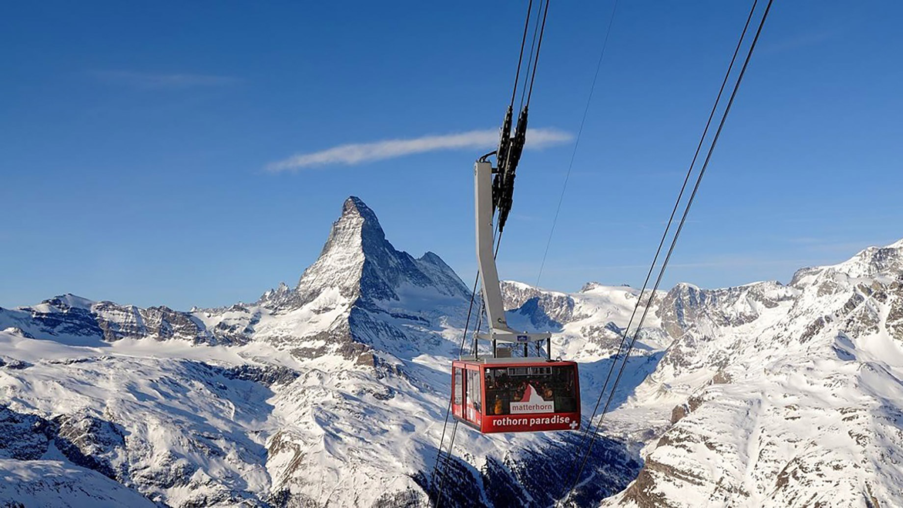Gondola with a View of the Matterhorn in Switzerland