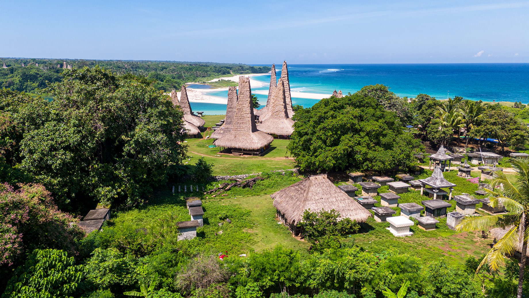 Kampung Ratenggaro Traditional Village on Sumba Island with the Megalith Tombs in East Nusa Tenggara, Indonesia